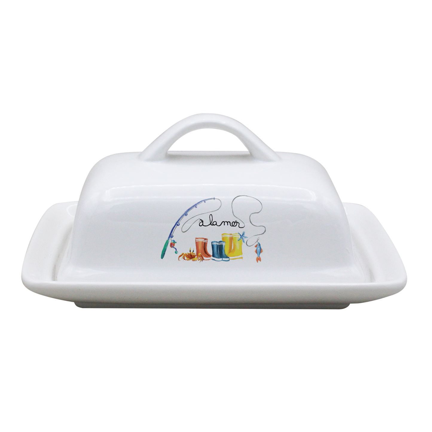 BEURRIER RECTANGLE BLANC-BOTTE A LA MER
