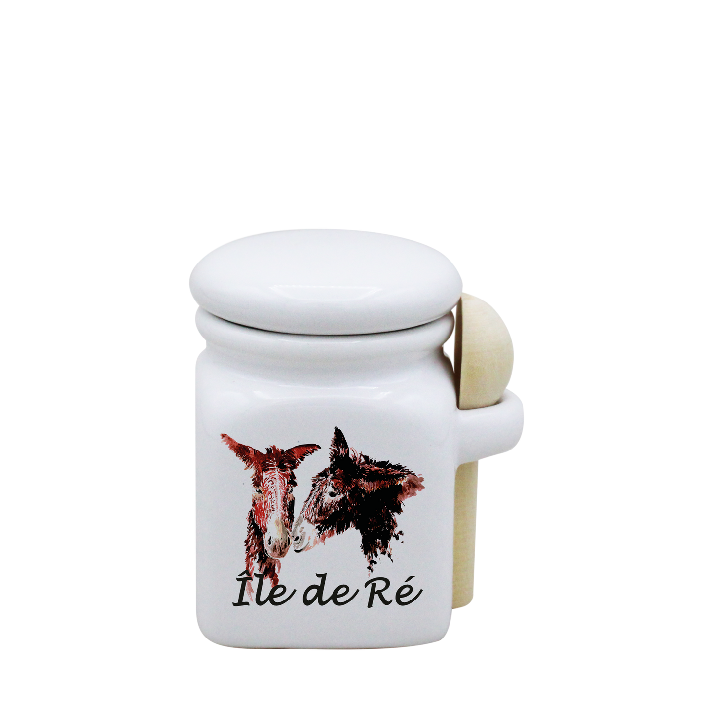 POT BLANC MINI COUV. BLANC+CUIL. BOIS - 2 ANES ILE DE RE SPE
