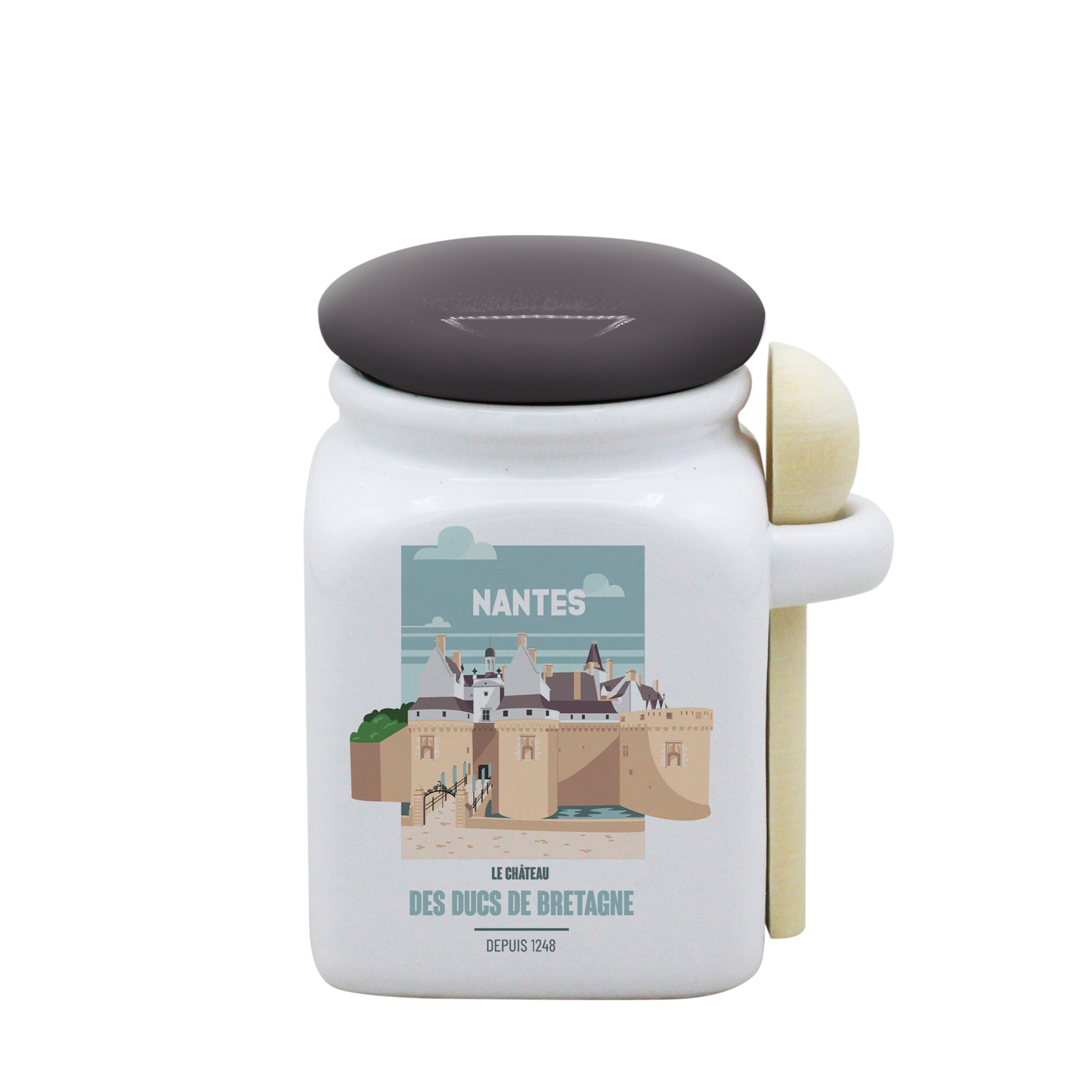 POT BLANC PM COUV. GRIS+CUIL. BOIS-NTECHATO