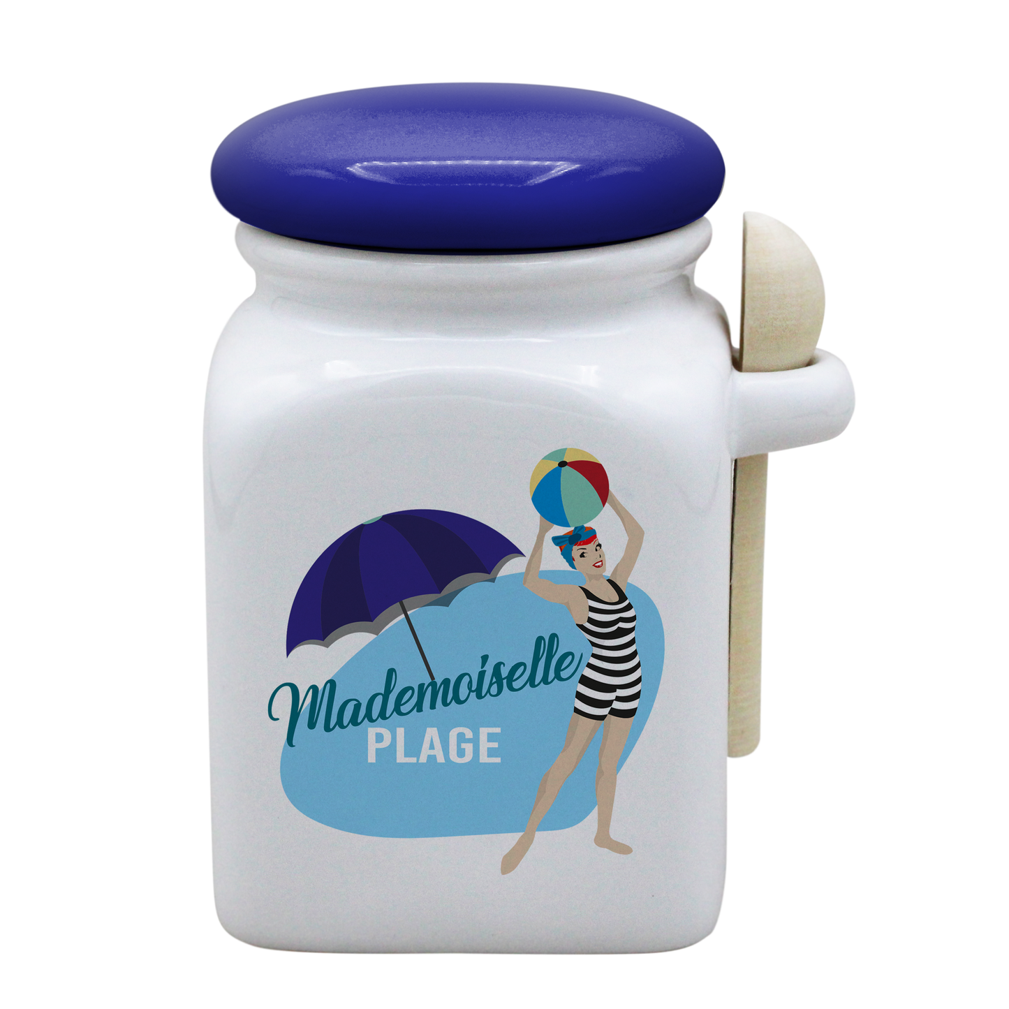 POT BLANC MM COUV. BLEU +CUIL. BOIS-MAPLAR