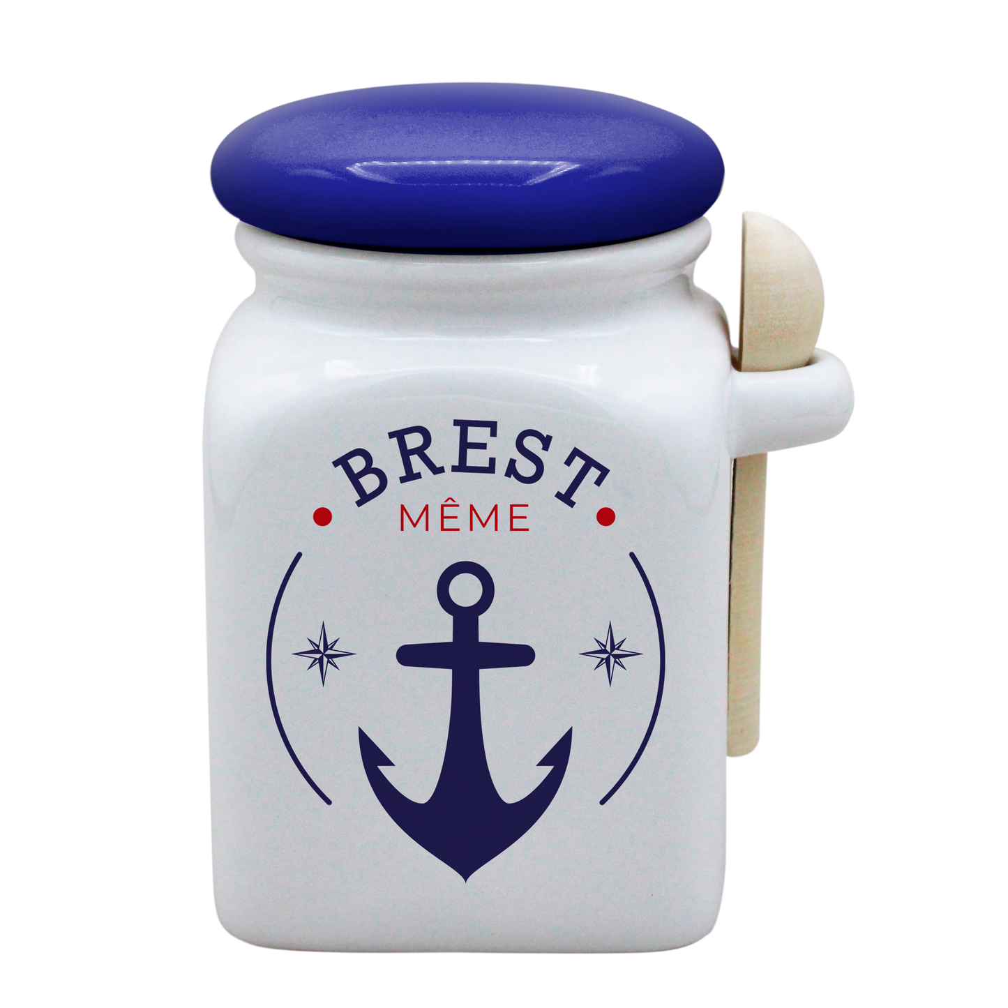 POT BLANC MM COUV. BLEU +CUIL. BOIS-RBBRESTM
