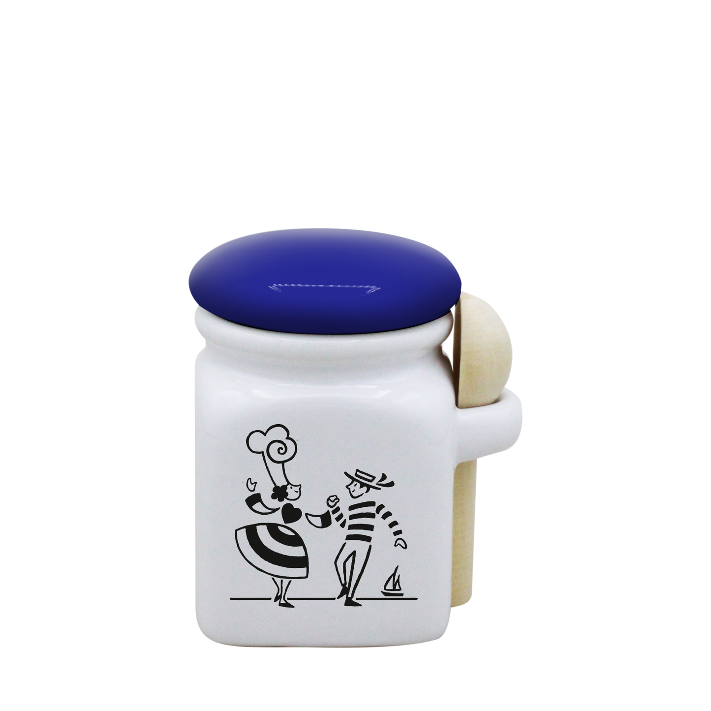 POT BLANC MINI COUV. BLEU+CUIL. BOIS-LDANS