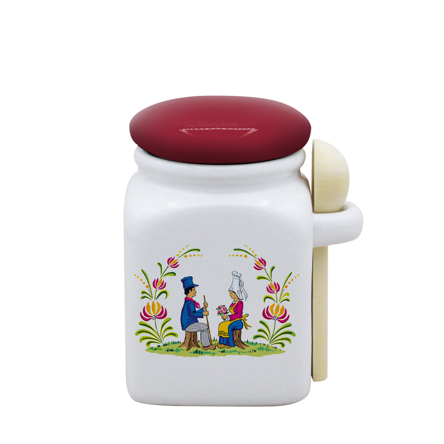 POT BLANC PM COUV. ROUGE+CUIL. BOIS-RENOR