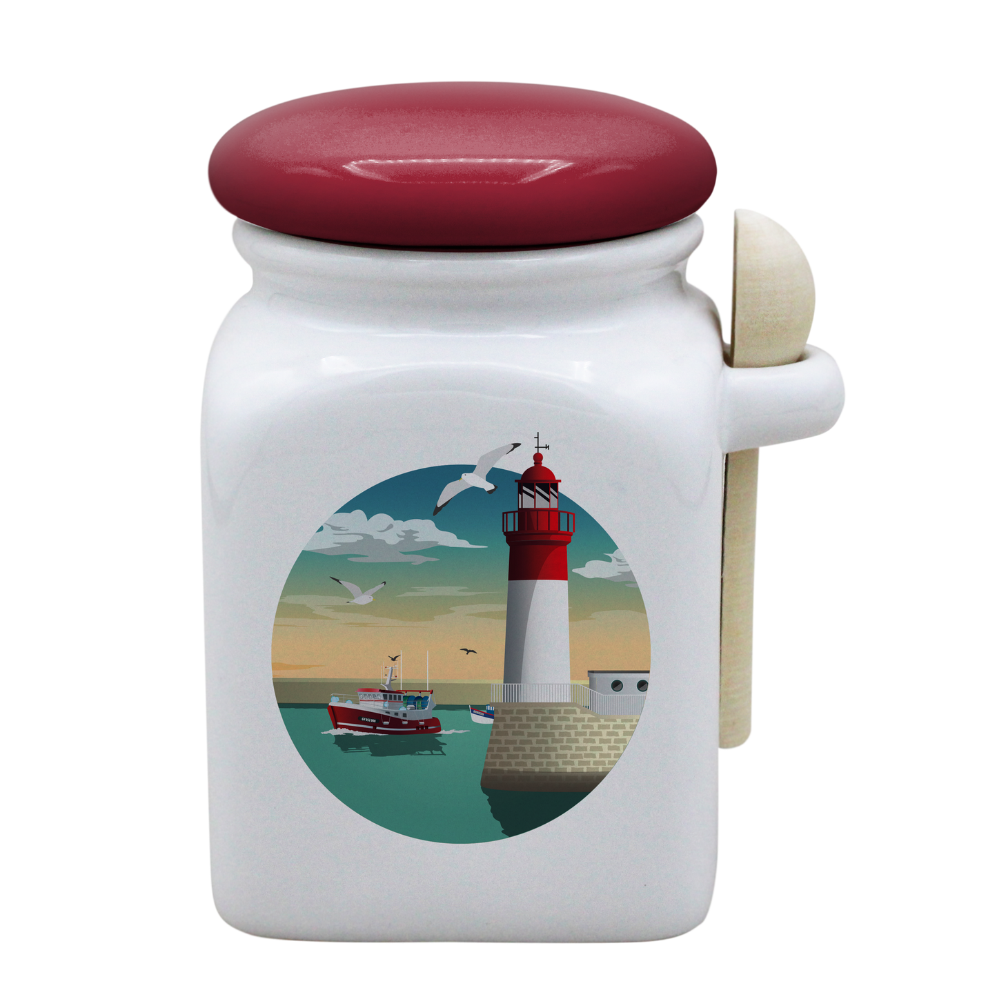 POT BLANC MM COUV. ROUGE+CUIL. BOIS-PHARECHA