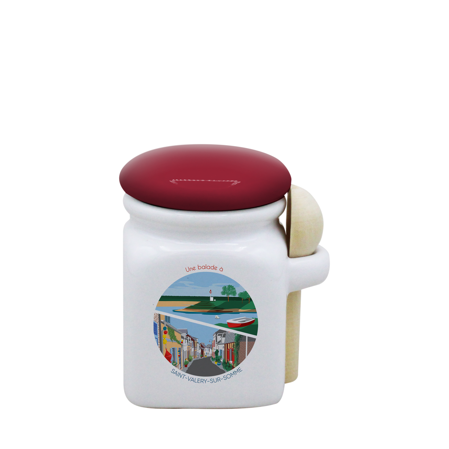 POT BLANC MINI COUV. ROUGE+CUIL. BOIS -SPESTVAL