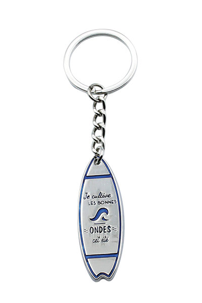 PORTE CLES METAL BONNES ONDES