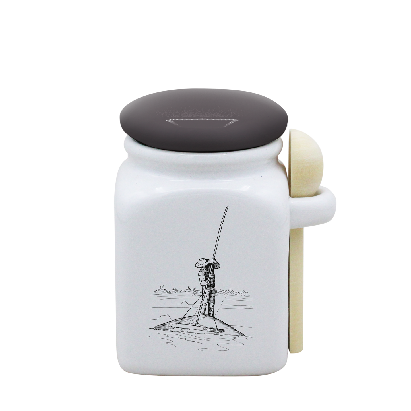 POT BLANC PM COUV. GRIS+CUIL. BOIS-PALUA