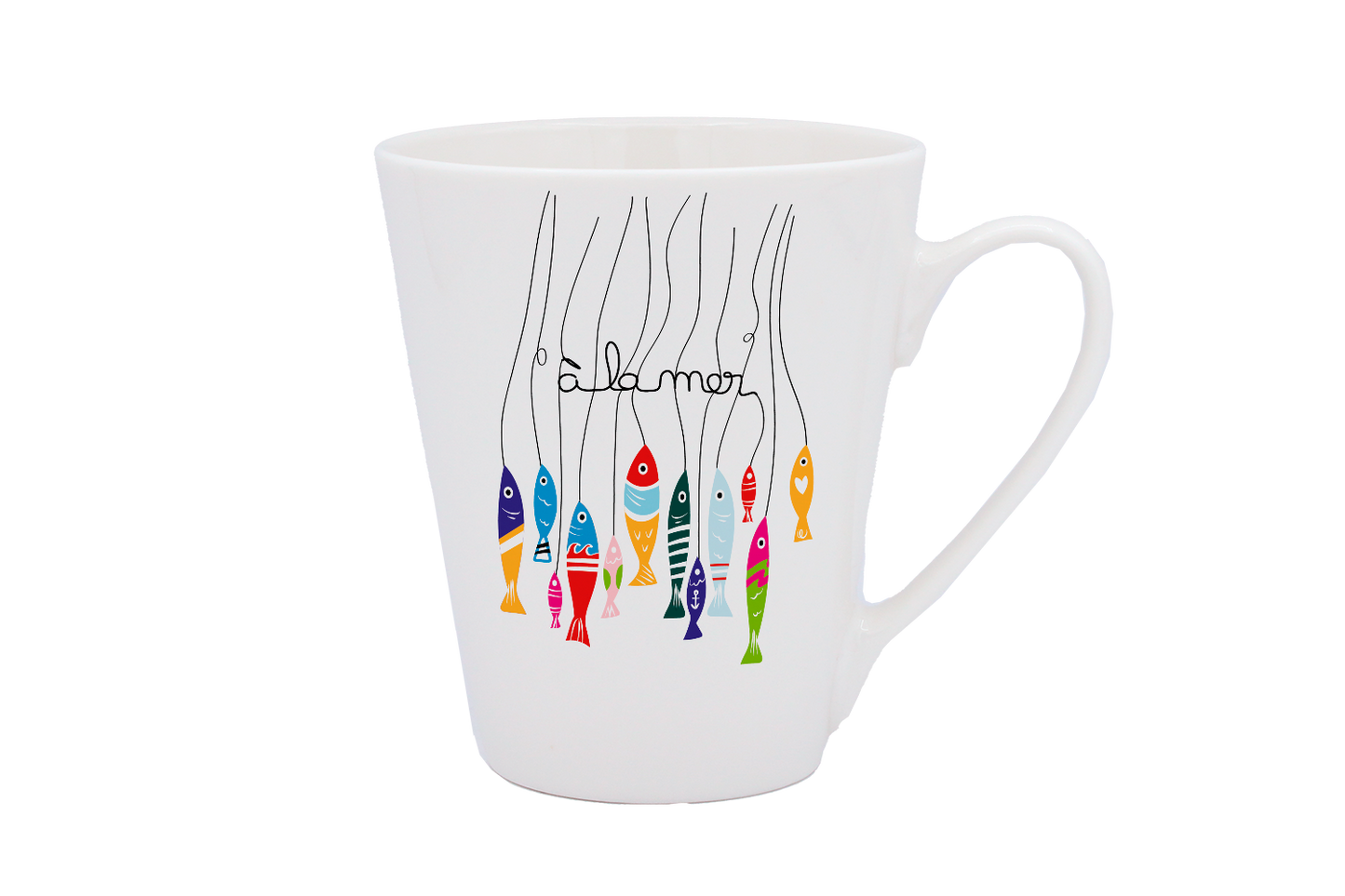 MUG CONIQUE BLANC - A LA MER POISSON
