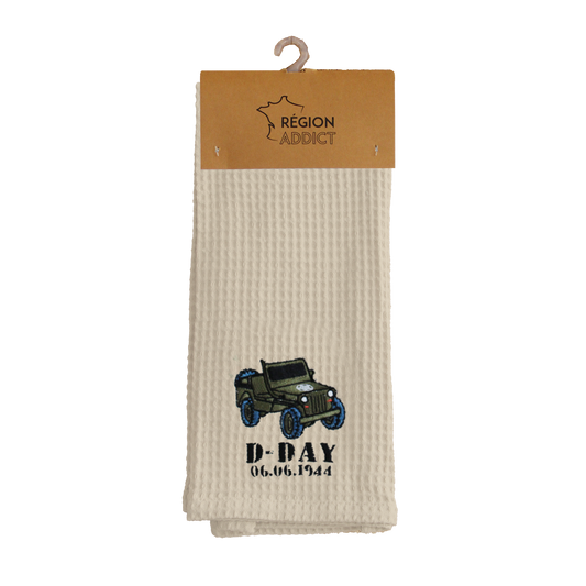 TORCHON NID D'ABEILLE JEEP CREME