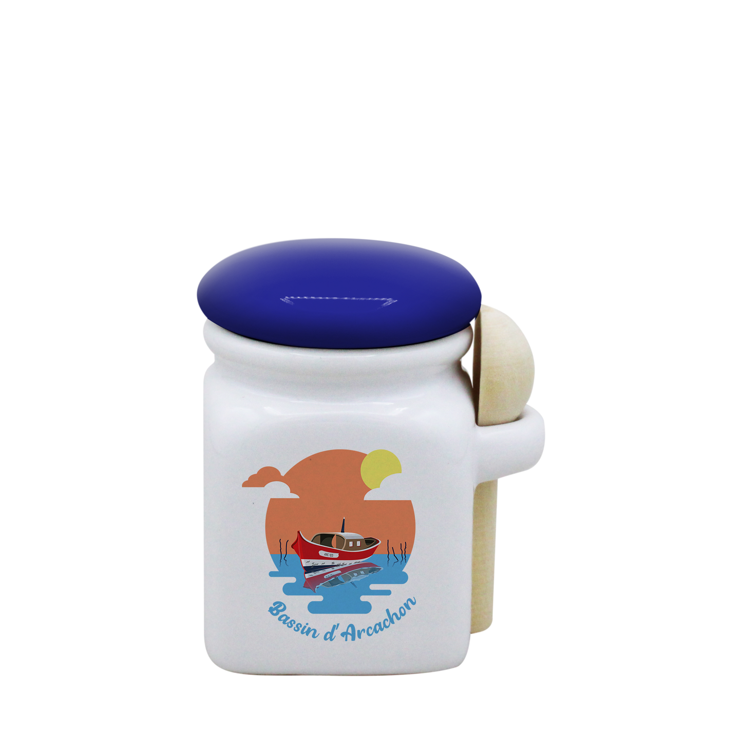 POT BLANC MINI COUV. BLEU+CUIL. BOIS-BASSINPI