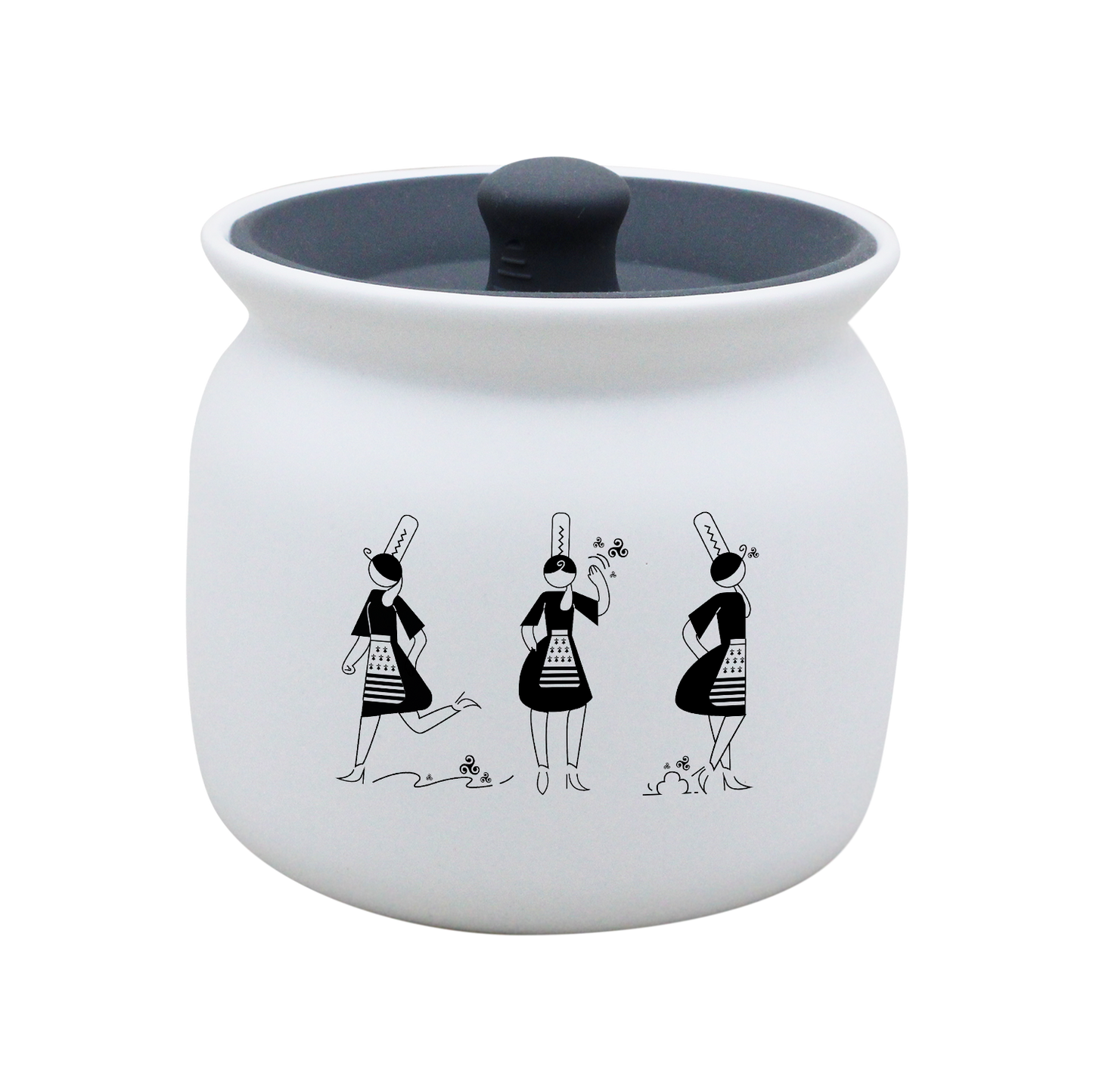 POT BLANC GM COUV. SILICONE GRIS - ARMELLE BIGOUDENE 3 PICTOS