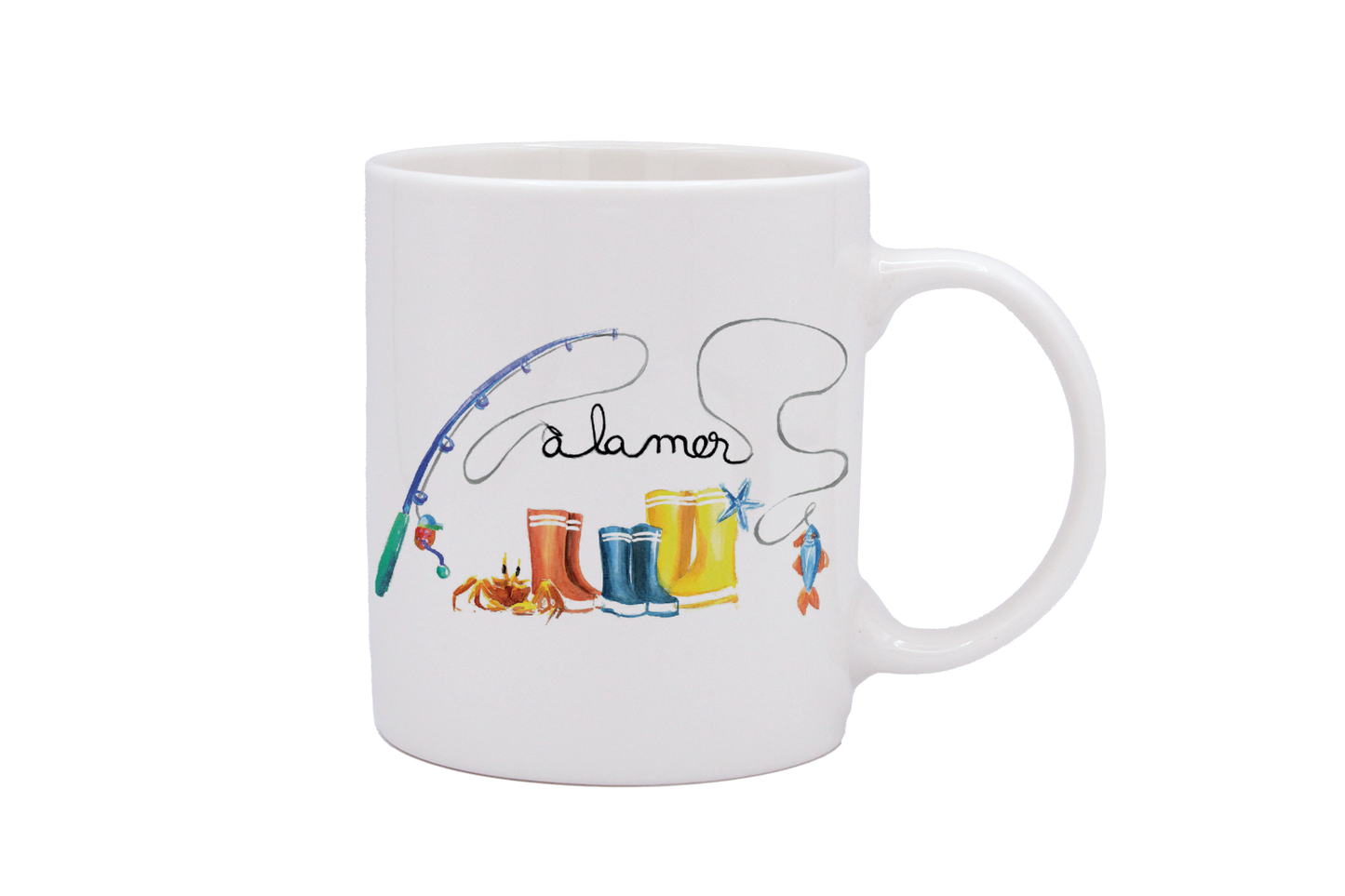 MUG DROIT BLANC-BOTTE A LA MER