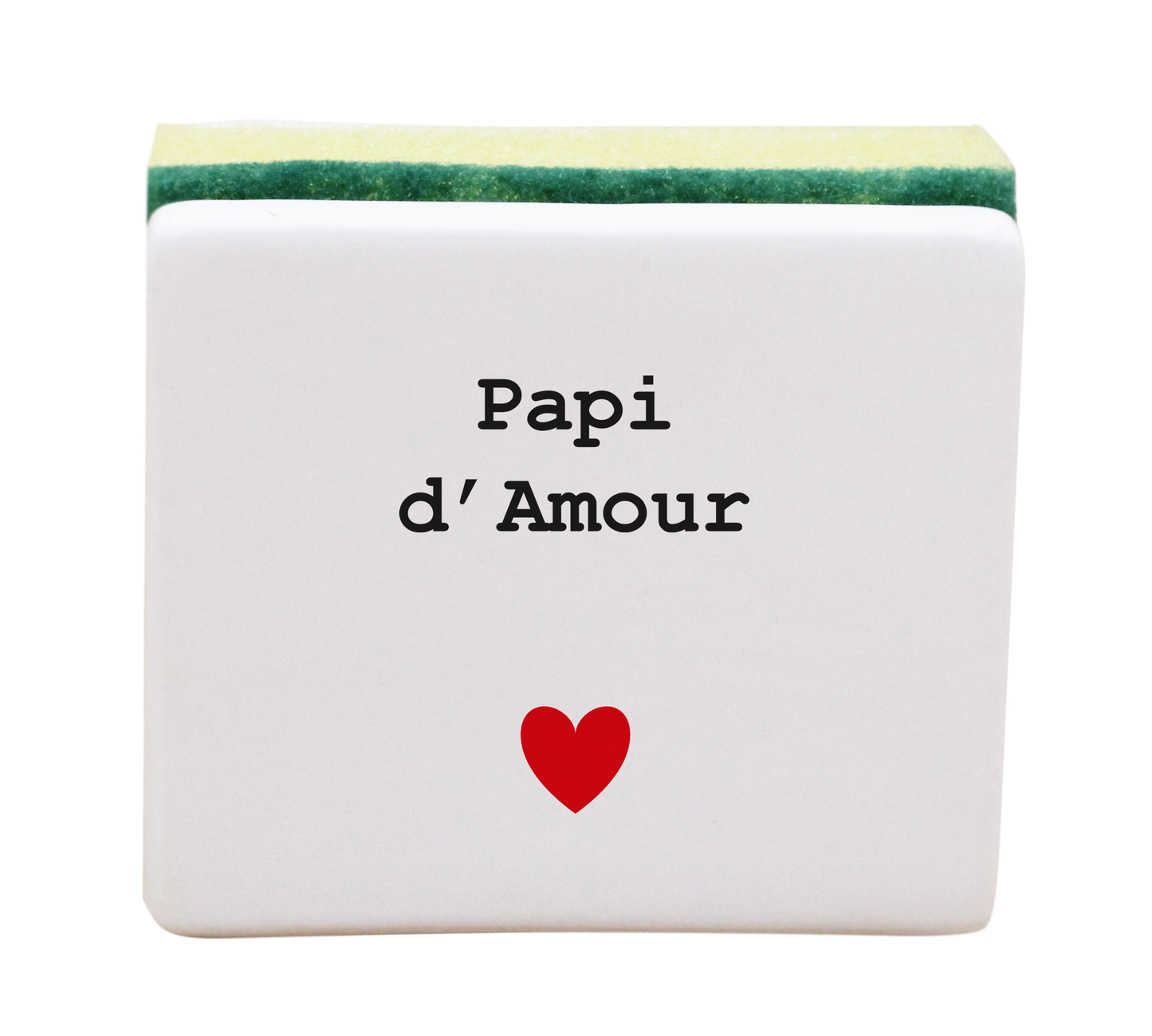 PORTE EPONGE BLANC - CŒUR PAPI D'AMOUR