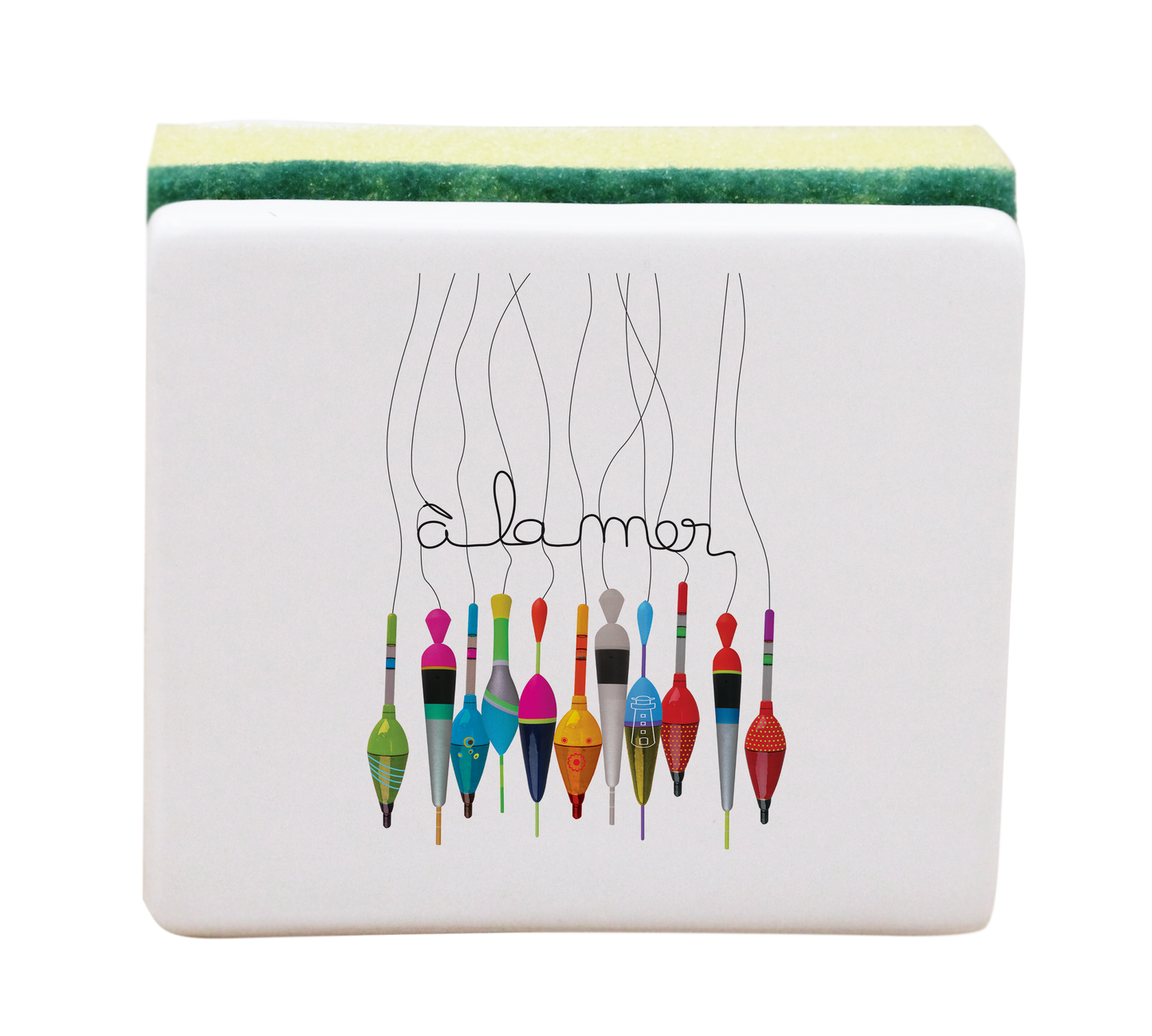 PORTE EPONGE BLANC - A LA MER RETRO