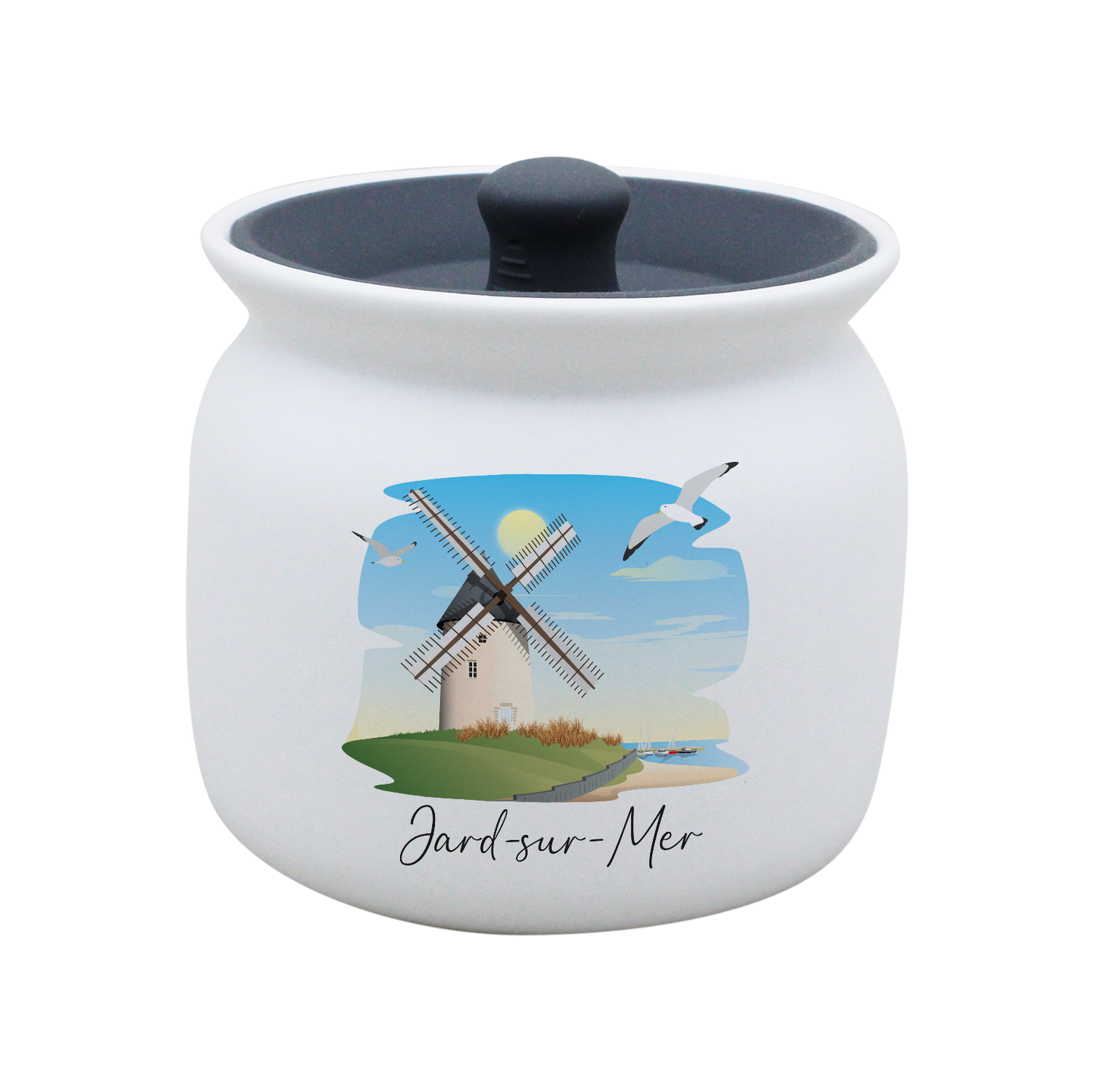 POT BLANC GM COUV. SILICONE GRIS -JAMEMFD