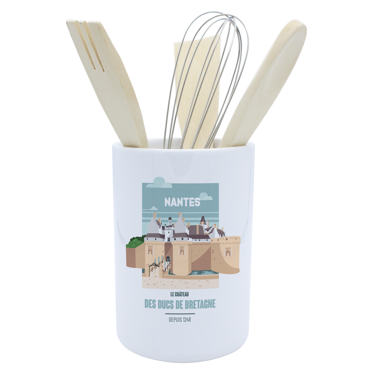 POT A USTENSILES BLANC-NTECHATO