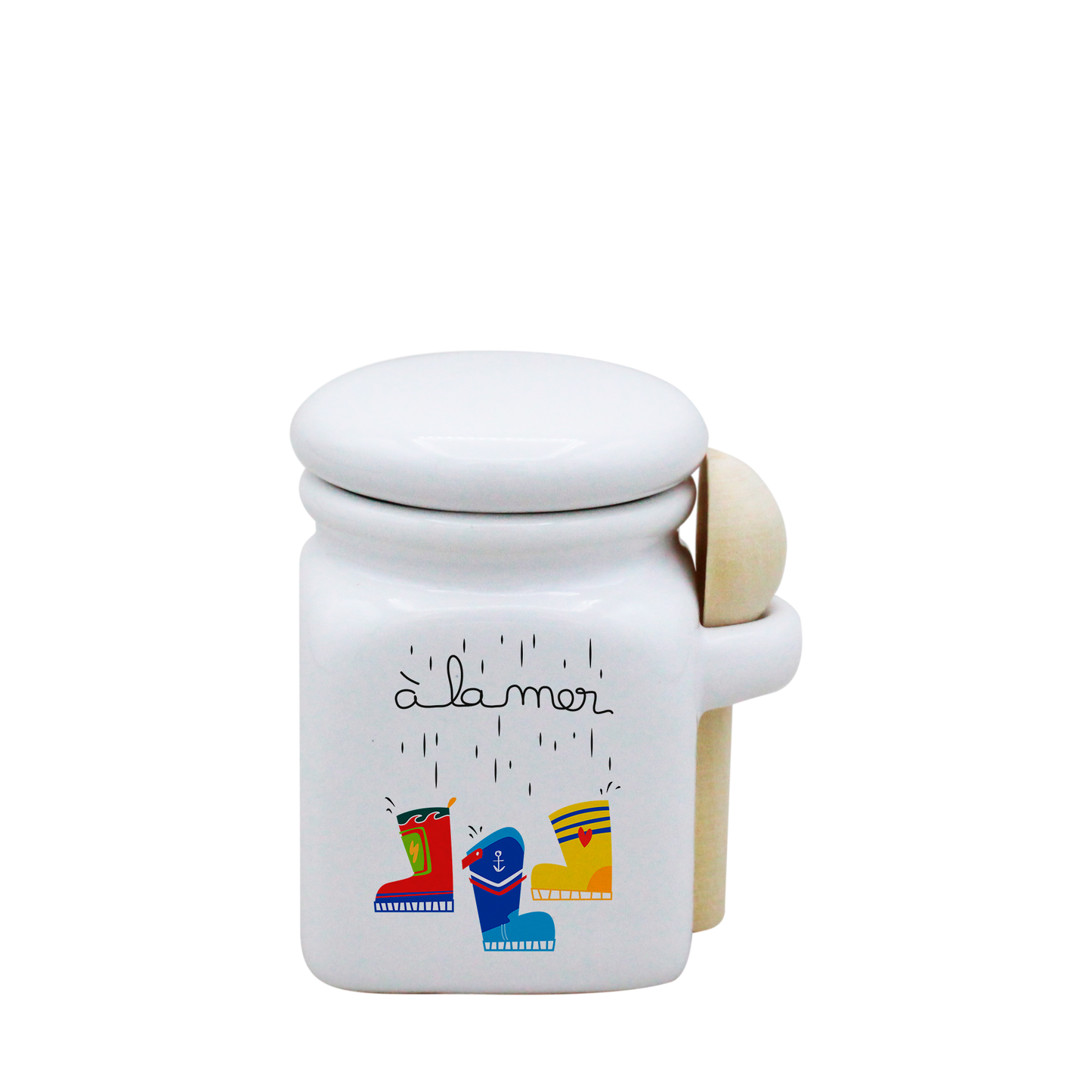 POT BLANC MINI COUV. BLANC+CUIL. BOIS-A LA MER BOTTES
