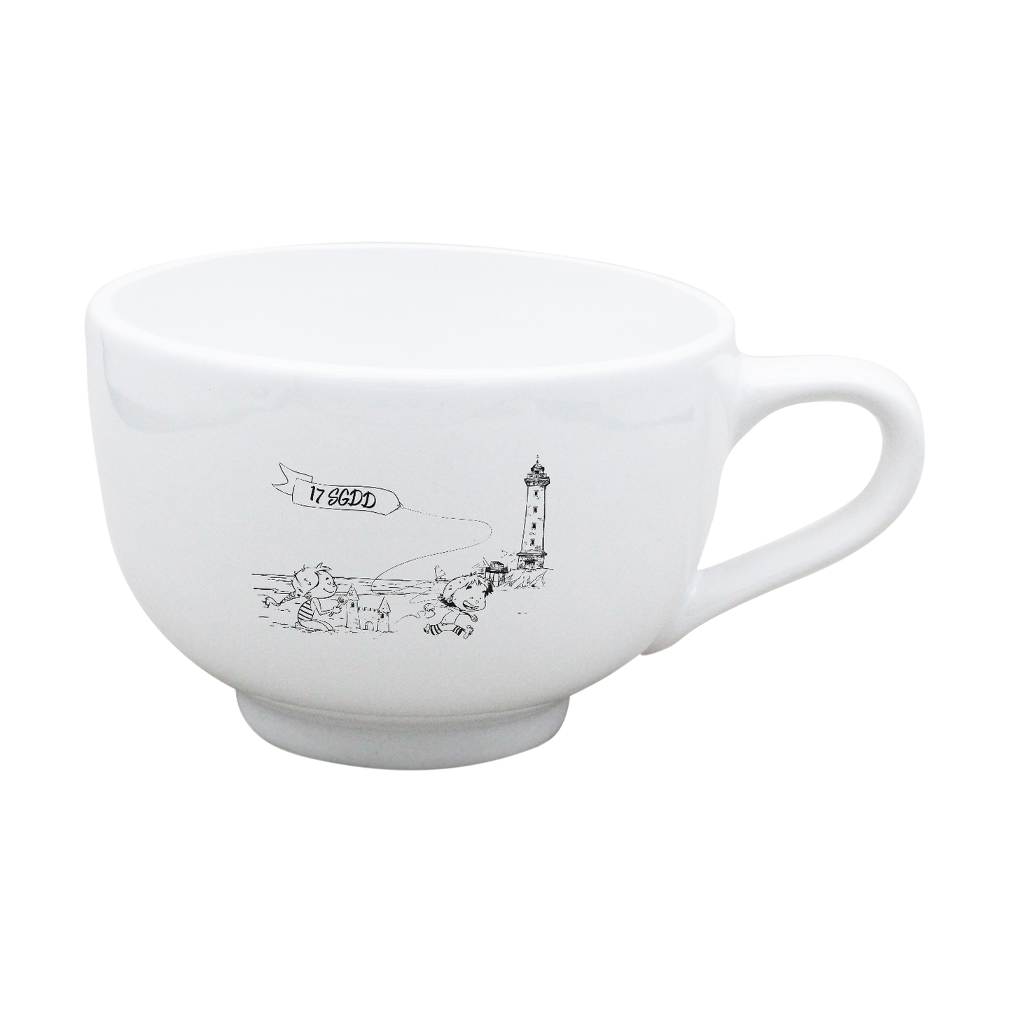 BOL JUMBO BLANC - DESSIN HORIZONTAL ST GEORGES DE DIDONNE SPE BO&BON