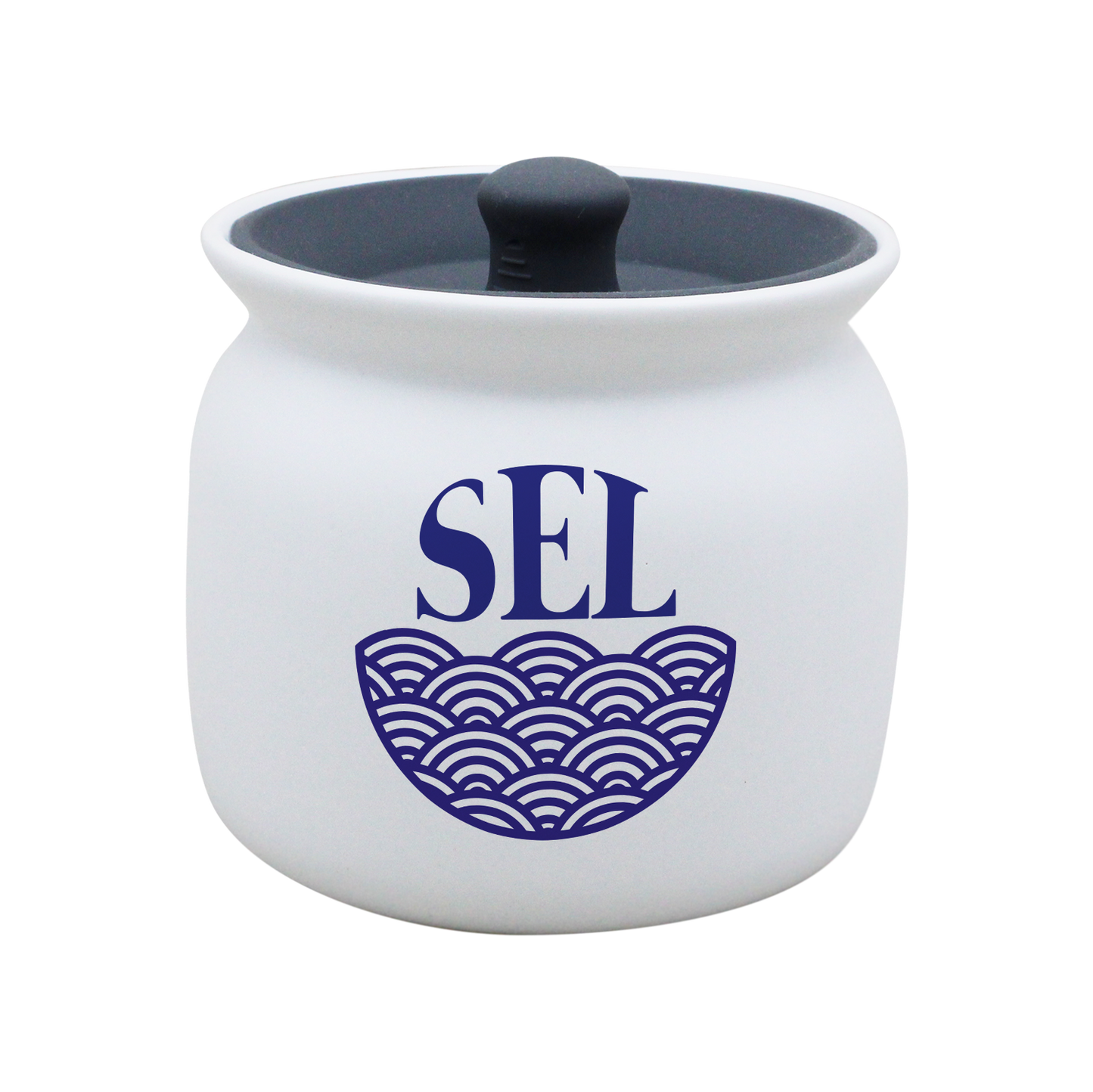 POT BLANC GM COUV. SILICONE GRIS -SELAVEN1