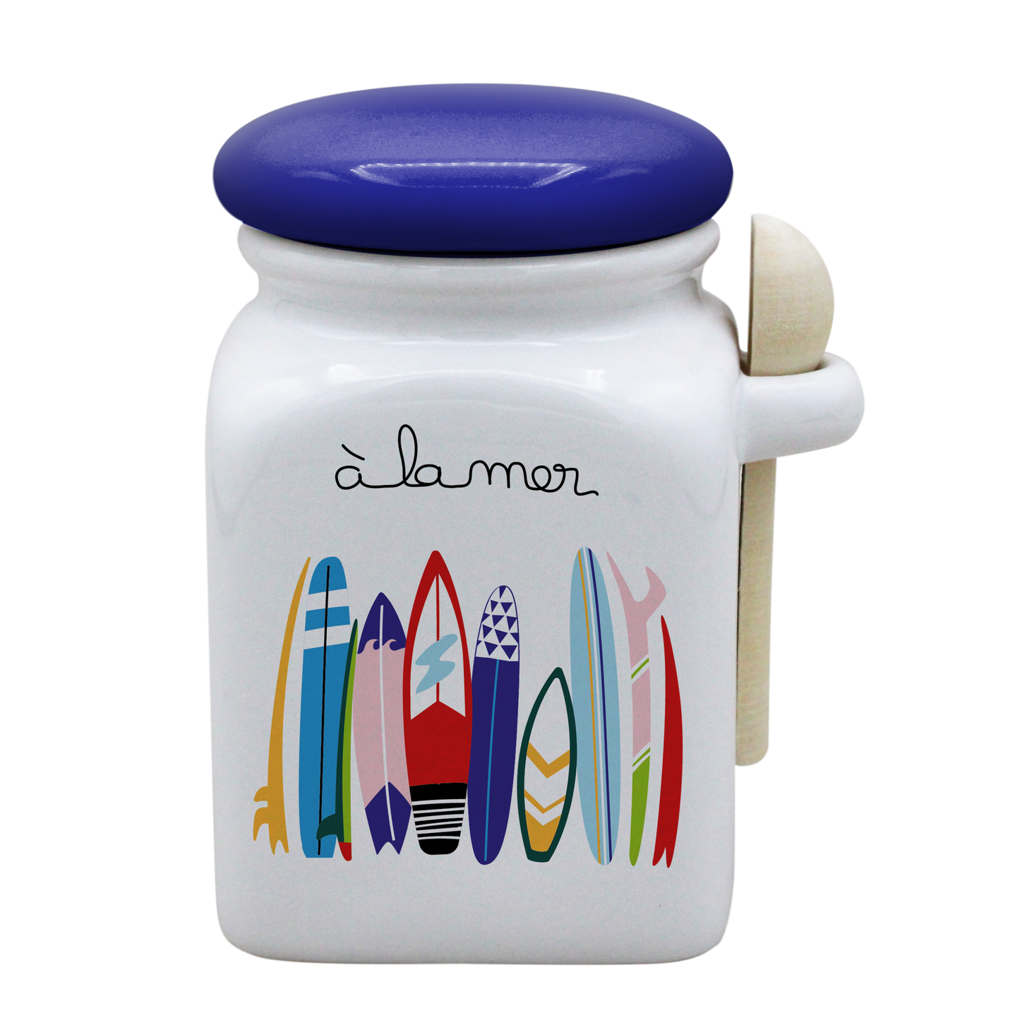 POT BLANC MM COUV. BLEU +CUIL. BOIS-ALM4