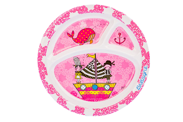 ASSIETTE 3 COMPARTIMENTS PETITS BRETONS ROSE