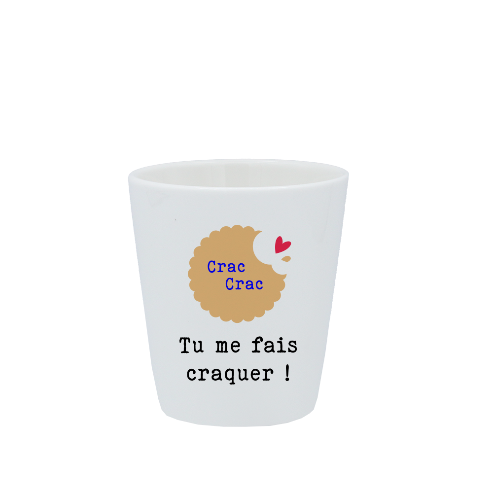 TASSE ESPRESSO BLANCHE S/ANSE - Tu me fais craquer