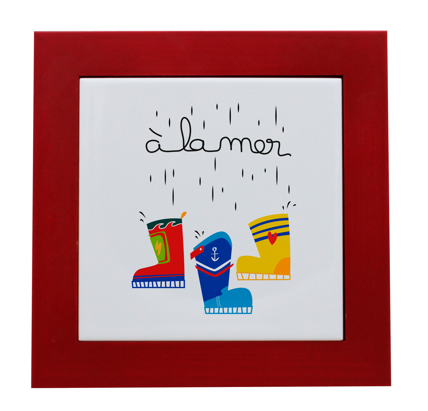 ENTOURAGE BOIS ROUGE-CARREAU FAIENCE 15x15 NU-A LA MER BOTTES