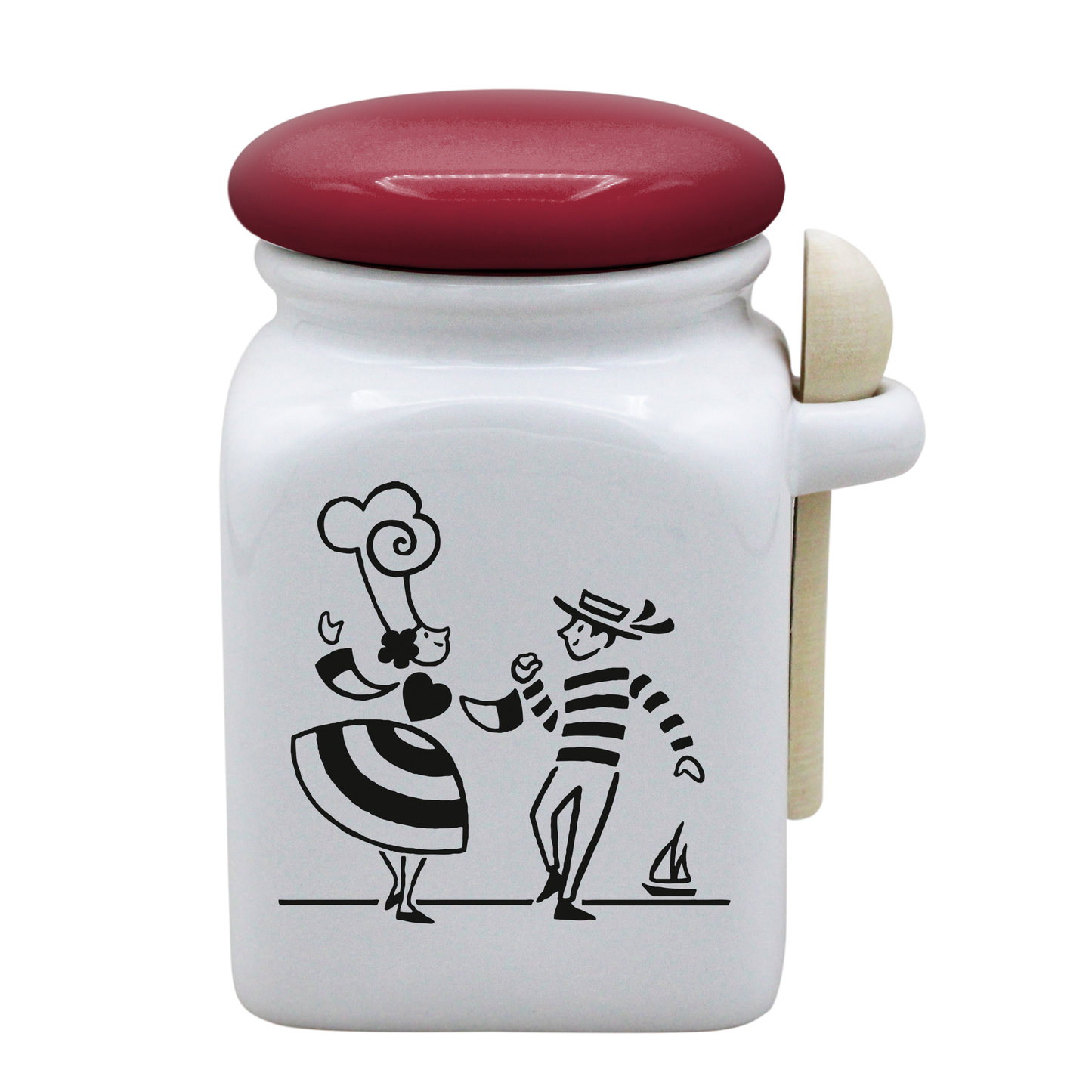 POT BLANC MM COUV. ROUGE+CUIL. BOIS-LDANS