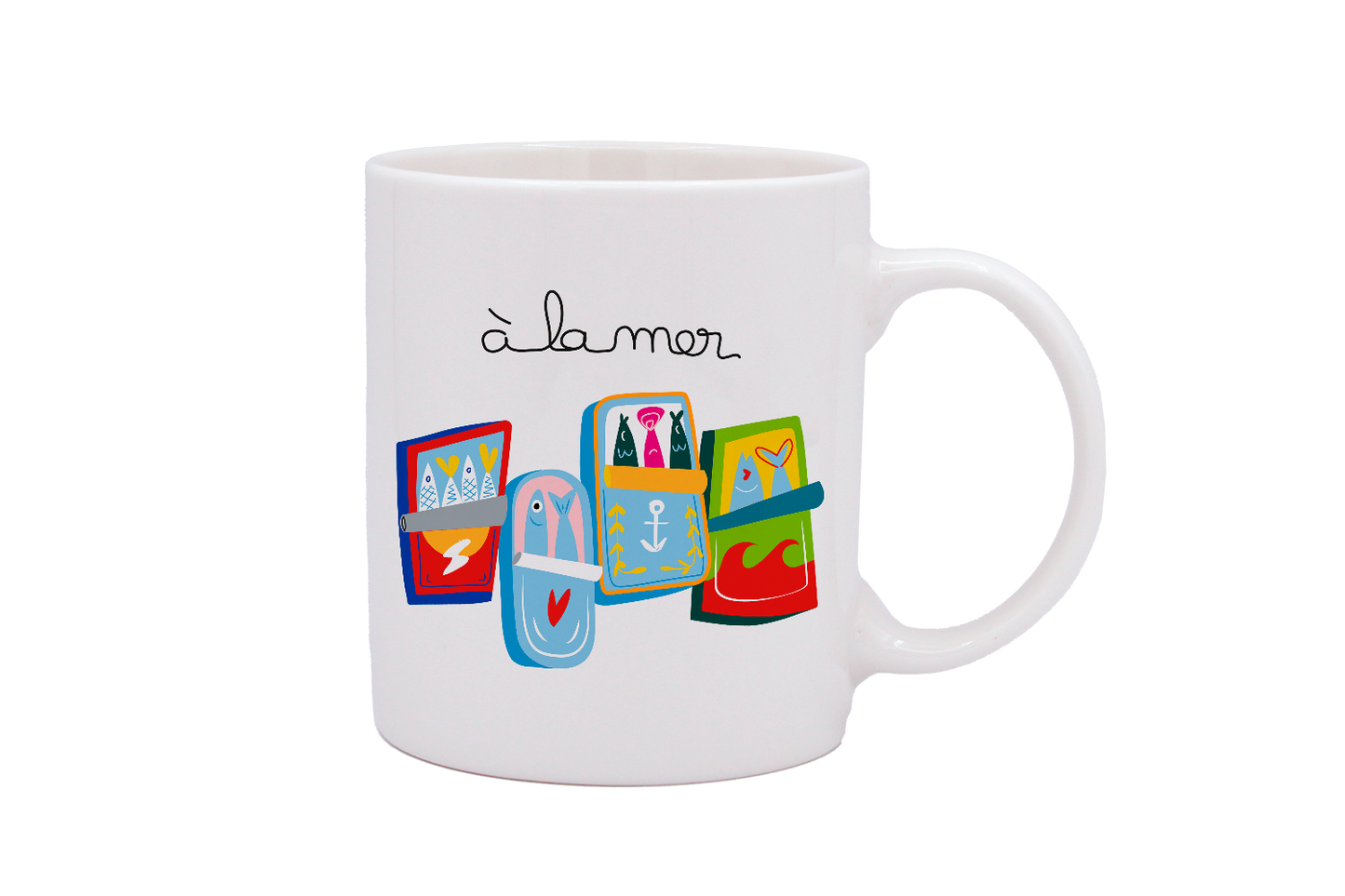 MUG DROIT BLANC-A LA MER SARDINES