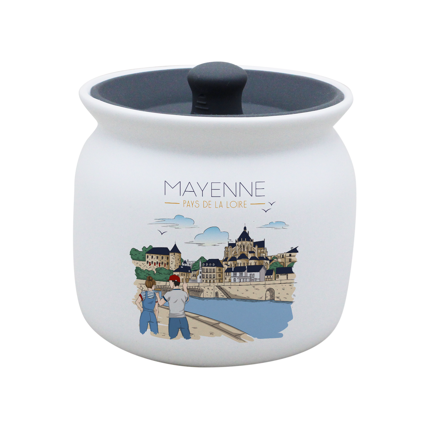 POT BLANC GM COUV. SILICONE GRIS -MAYENU