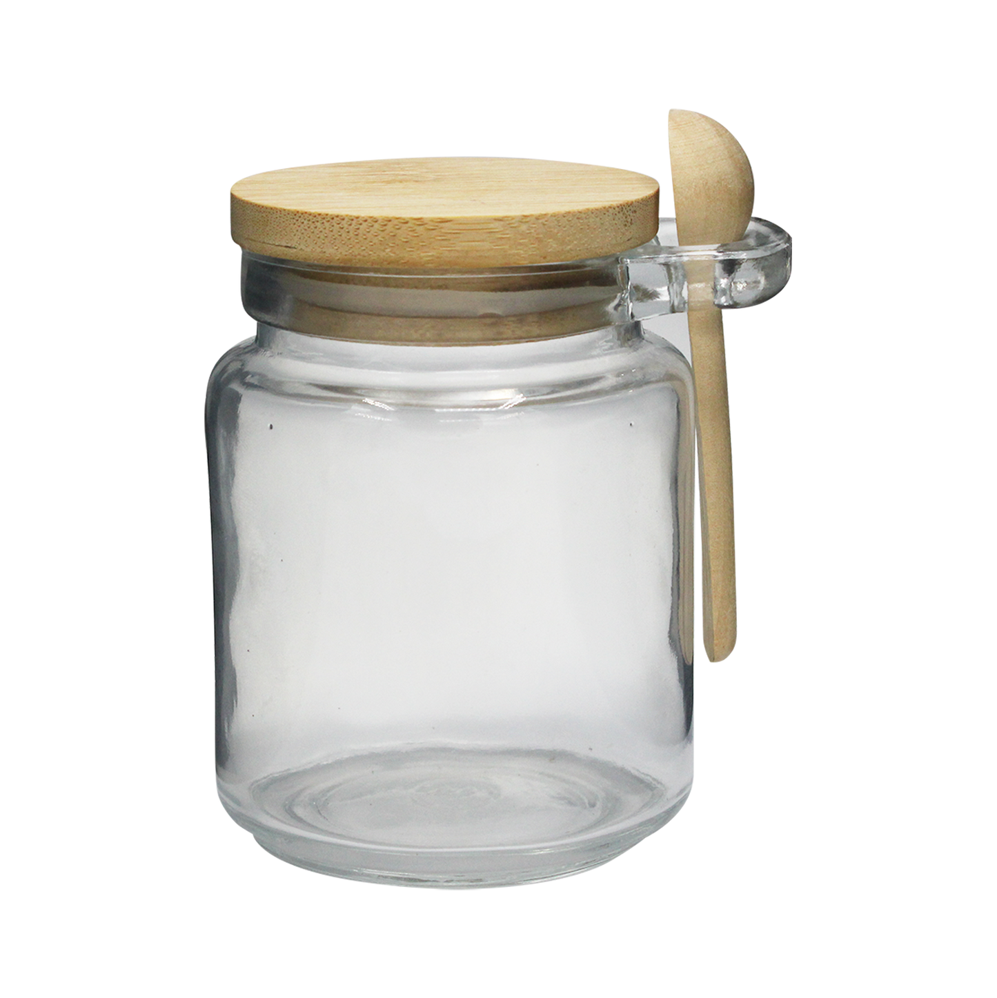 POT VERRE GM 300ML BOUCHON BOIS+CUIL.