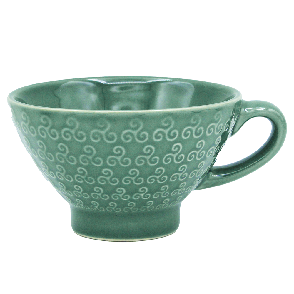 BOLEE VERTE ANSE MOTIF TRISKELS