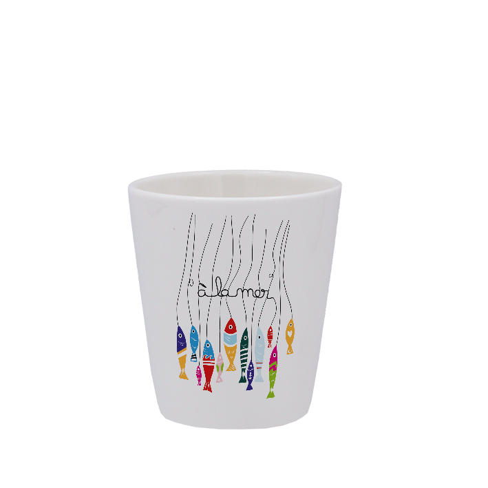 TASSE ESPRESSO BLANCHE S/ANSE - A LA MER POISSON