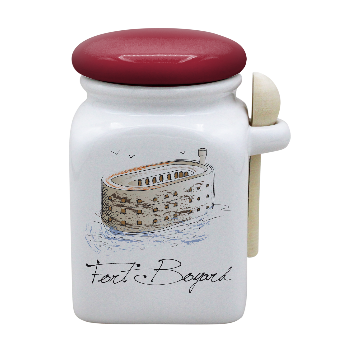 POT BLANC MM COUV. ROUGE+CUIL. BOIS-FOBOYD