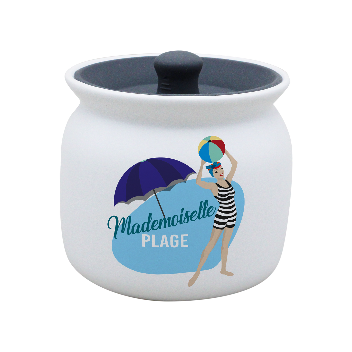 POT BLANC GM COUV. SILICONE GRIS -MAPLAR