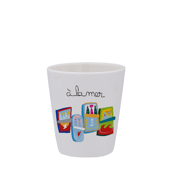 TASSE ESPRESSO BLANCHE S/ANSE-A LA MER SARDINES