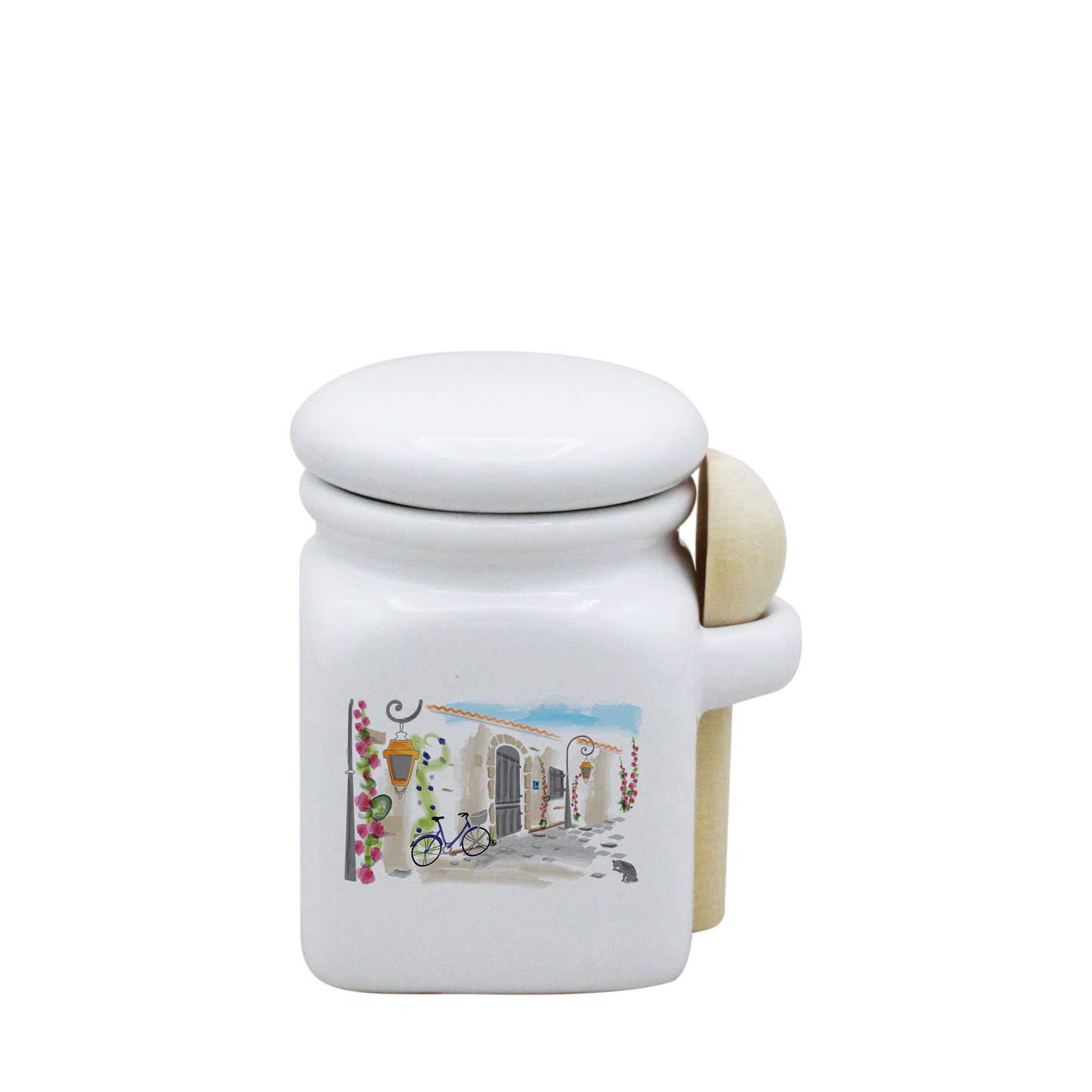POT BLANC MINI COUV. BLANC+CUIL. BOIS-RUATL