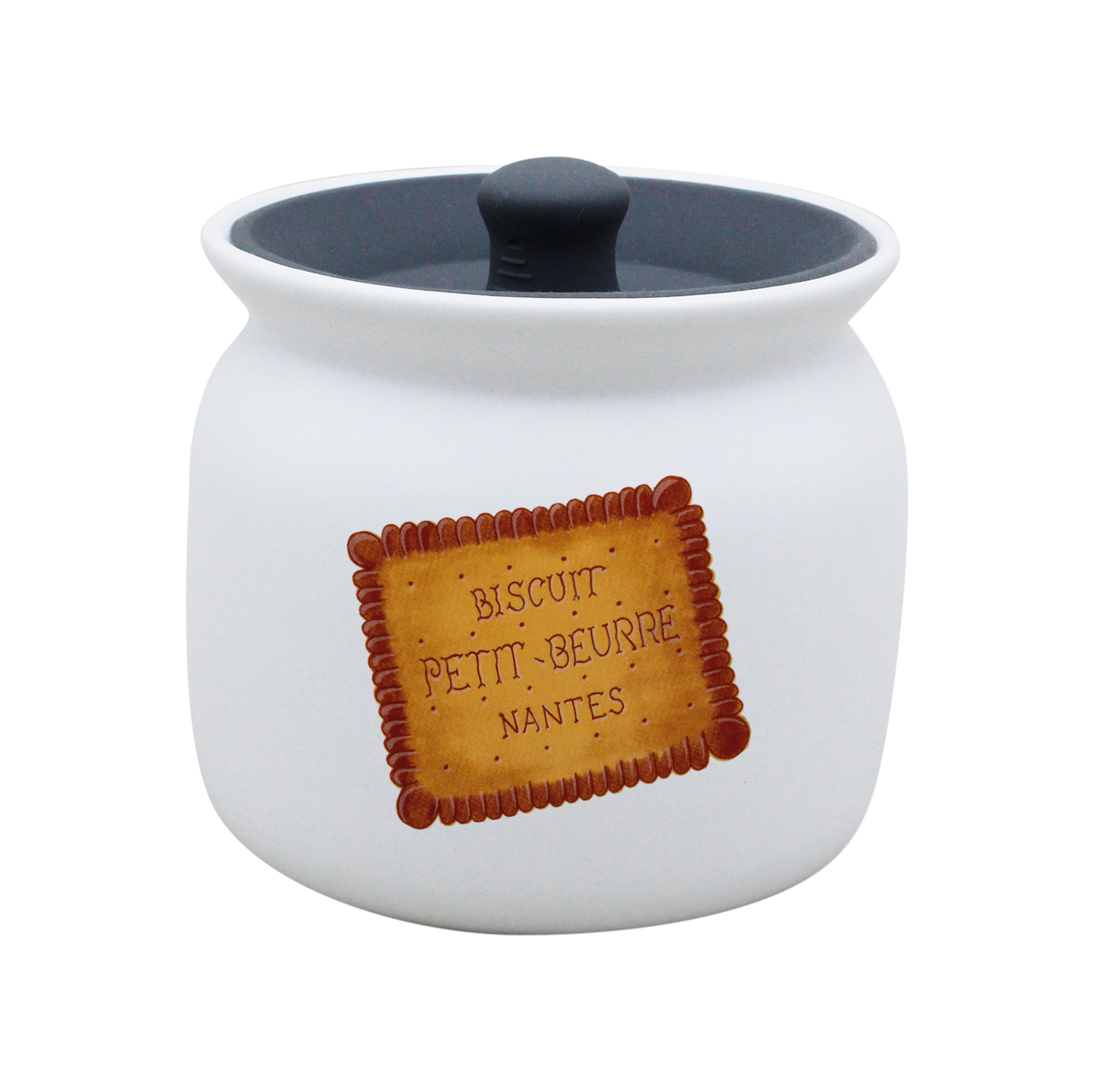 POT BLANC GM COUV. SILICONE GRIS -NANTEB