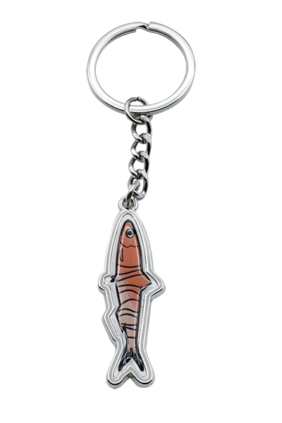 PORTE CLES METAL SARDINE ROUGE