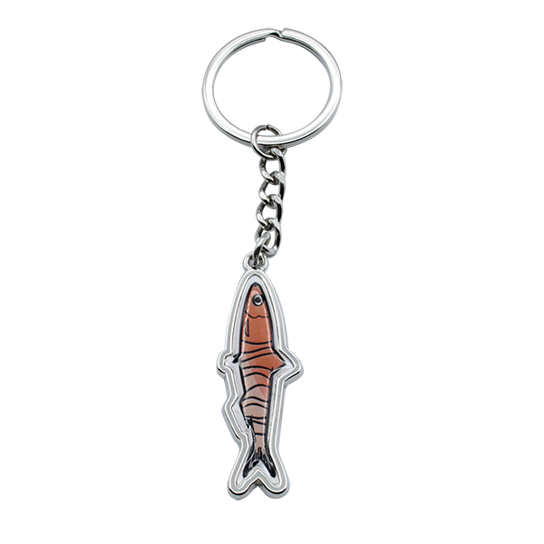 PORTE CLES METAL SARDINE ROUGE