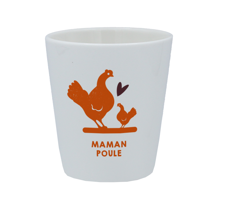 TASSE ESPRESSO BLANCHE S/ANSE-MAMAN POULE
