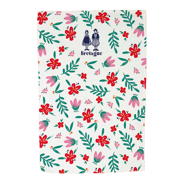 TORCHON RETRO FLEURS POKOU