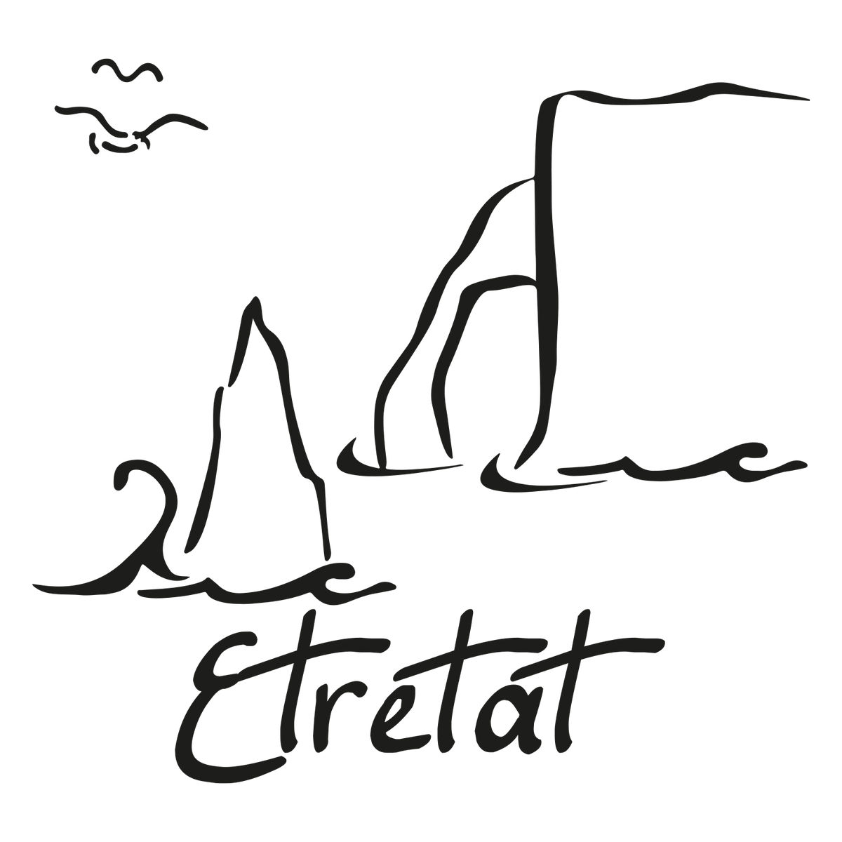 Falaises d'Étretats à la ligne.
