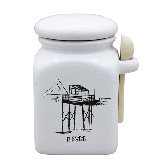 POT BLANC MM COUV. BLANC+CUIL. BOIS - CARRELET NOIR SPE BO ET BON