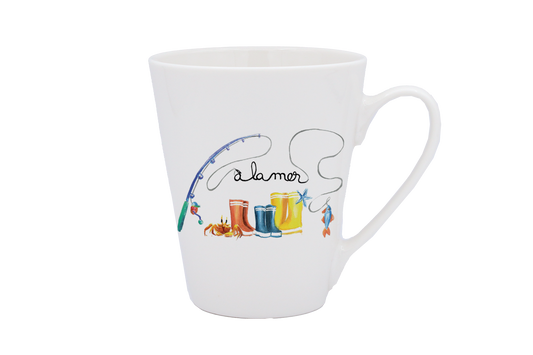 MUG CONIQUE BLANC-BOTTE A LA MER