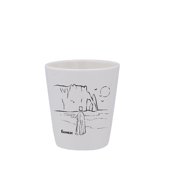 TASSE ESPRESSO BLANCHE S/ANSE - DECOR ARSENE LUPIN SPE ROSE DES VENTS