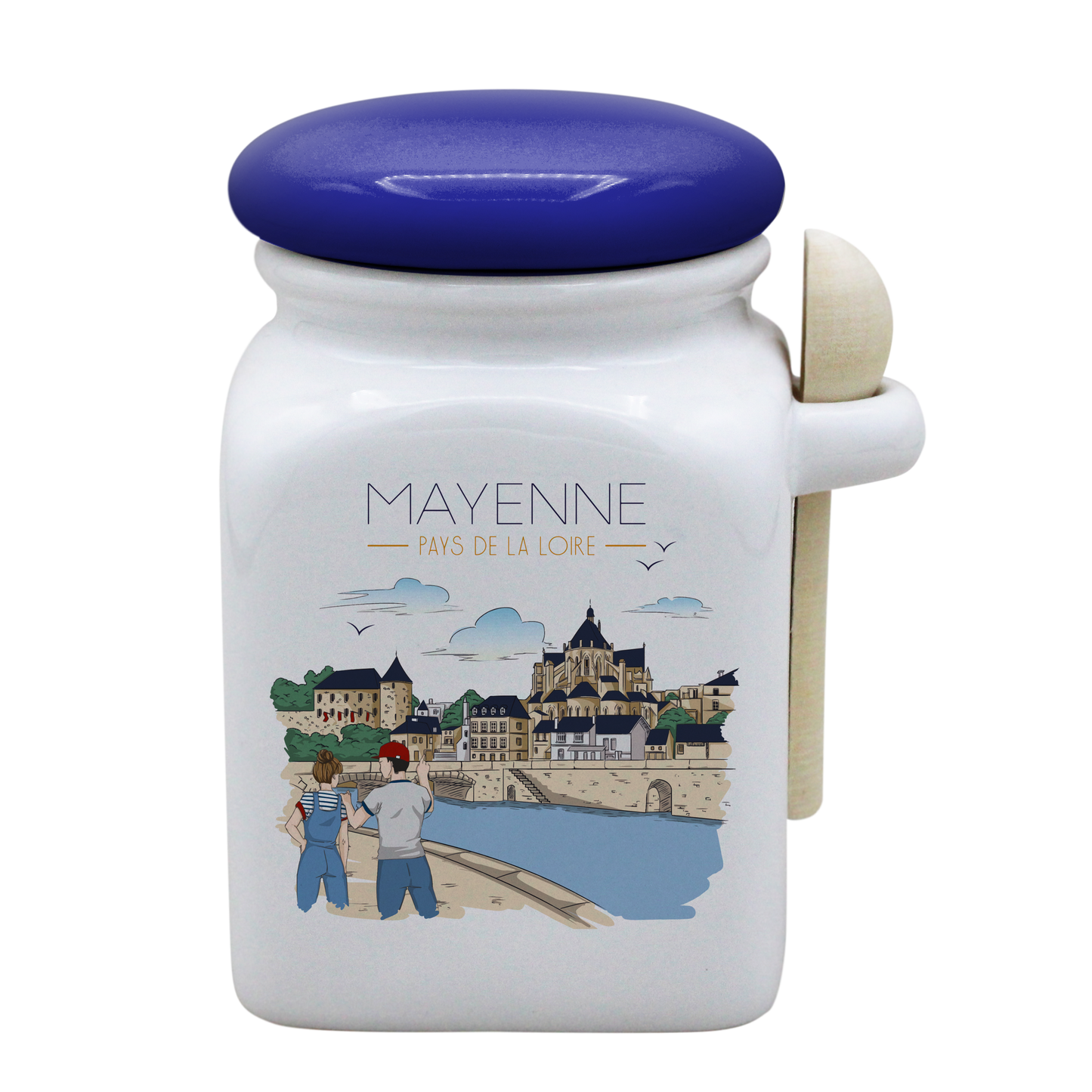 POT BLANC MM COUV. BLEU +CUIL. BOIS-MAYENU