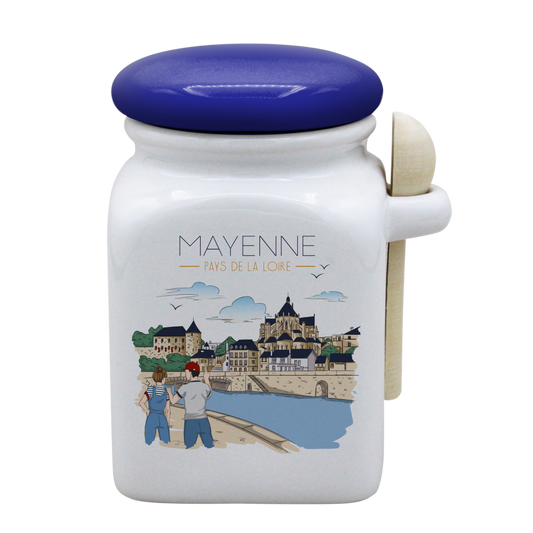 POT BLANC MM COUV. BLEU +CUIL. BOIS-MAYENU