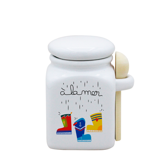 POT BLANC PM COUV. BLANC+CUIL. BOIS-A LA MER BOTTES