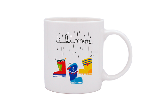 MUG DROIT BLANC-A LA MER BOTTES